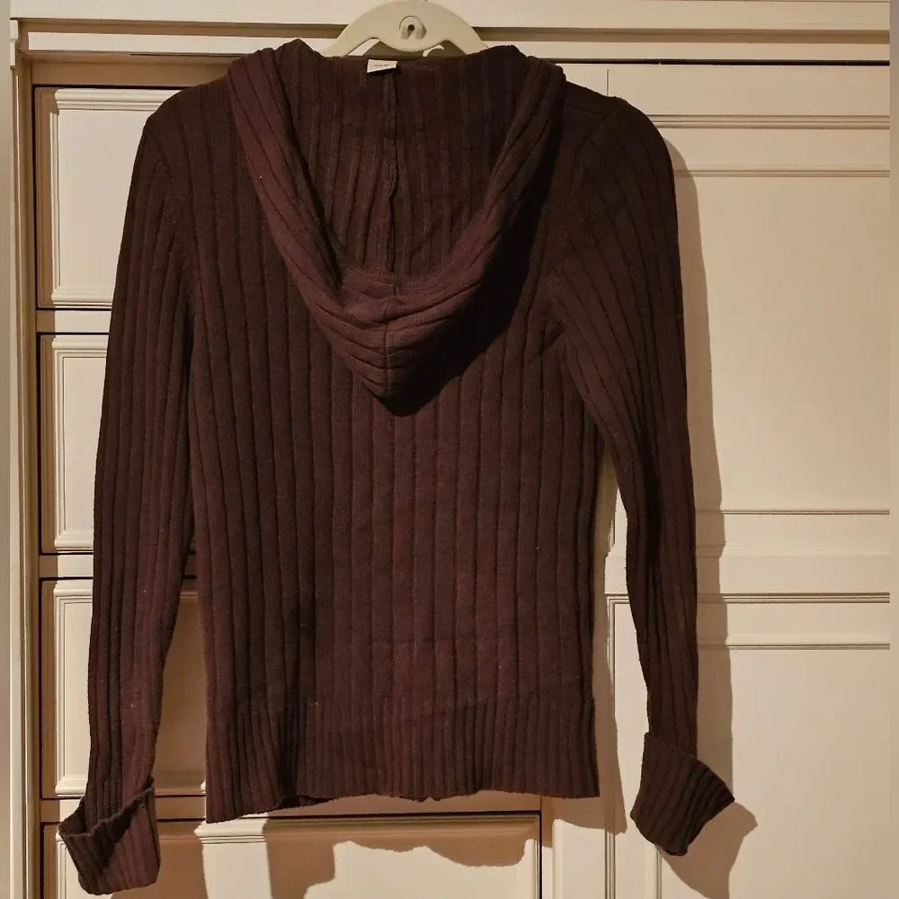ARIZONA Brown Hooded Zipper Sweater with Pockets. Girls 14/16